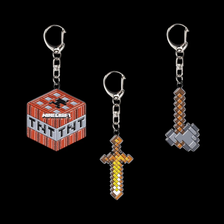 Llavero de Metal Minecraft - Pack de 3 en Caja
